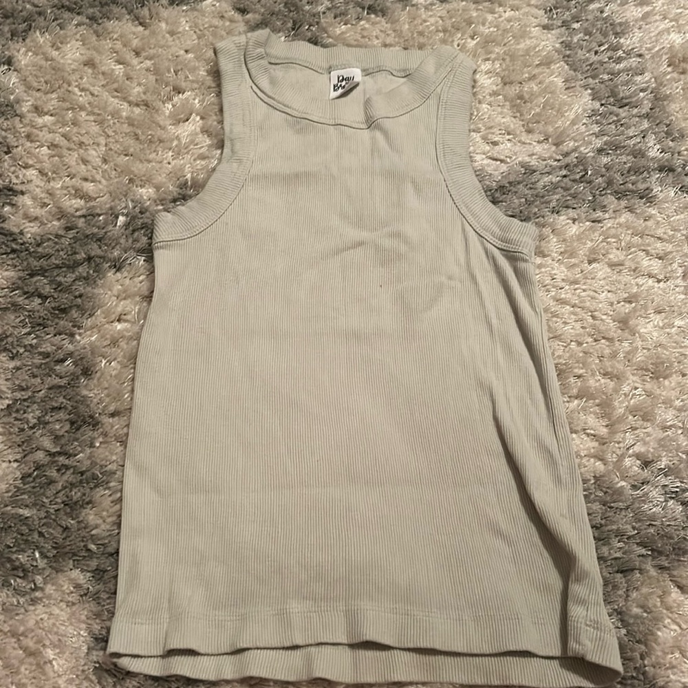 Light Green Cotton Tank Top